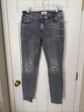 CAbi Women's Skinny Distressed Grey Jeans